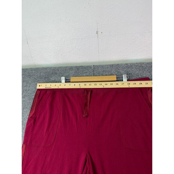 Chico’s Zenergy Women’s Size 4 20/22 Comfort Waist Red Jogger Pants Satin Trim - Picture 4 of 11